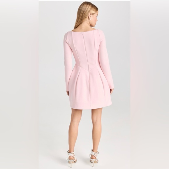 Staud NWT Belinda Cherry Blossom Pink Long Sleeve Mini Dress **Size 8** 🌸🌸 - Picture 4 of 14